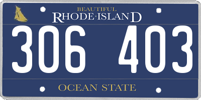 RI license plate 306403