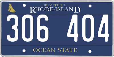RI license plate 306404