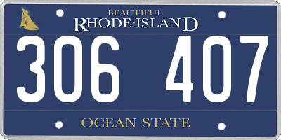 RI license plate 306407