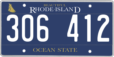 RI license plate 306412