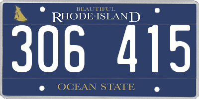 RI license plate 306415