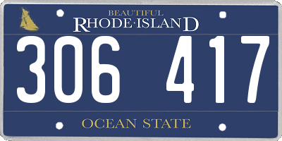 RI license plate 306417
