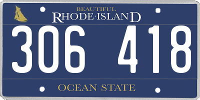 RI license plate 306418
