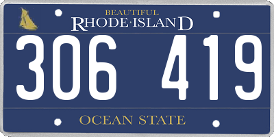 RI license plate 306419
