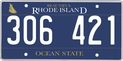 RI license plate 306421