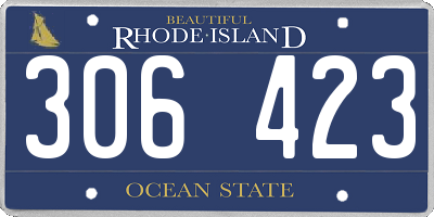 RI license plate 306423