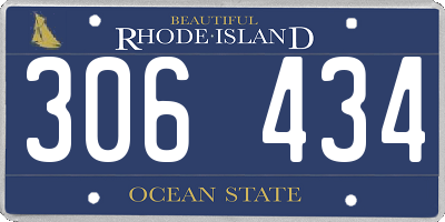 RI license plate 306434
