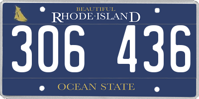 RI license plate 306436