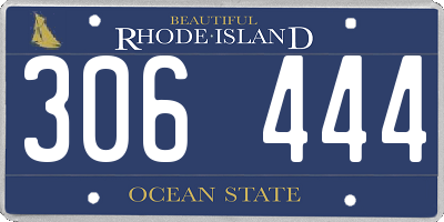 RI license plate 306444