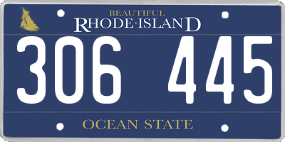 RI license plate 306445
