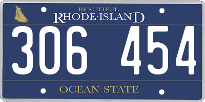 RI license plate 306454