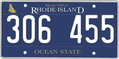 RI license plate 306455