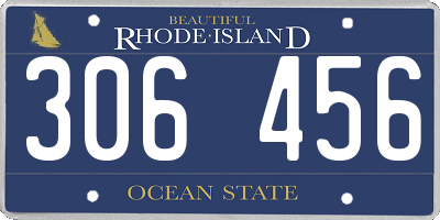 RI license plate 306456