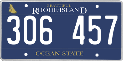 RI license plate 306457