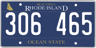 RI license plate 306465
