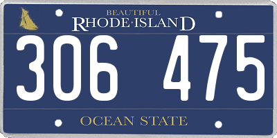 RI license plate 306475