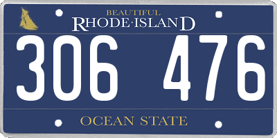 RI license plate 306476