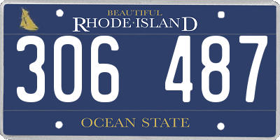 RI license plate 306487