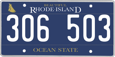 RI license plate 306503