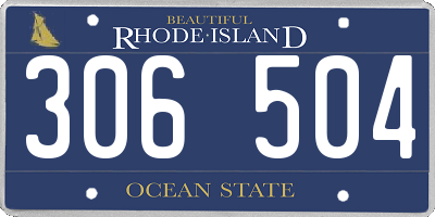 RI license plate 306504