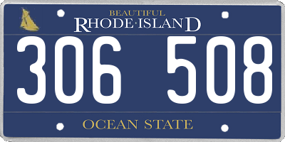 RI license plate 306508