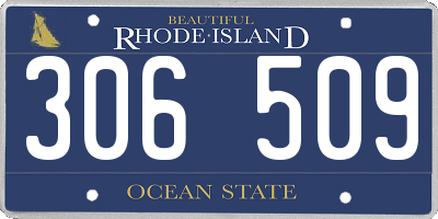 RI license plate 306509