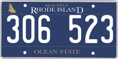RI license plate 306523