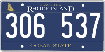 RI license plate 306537