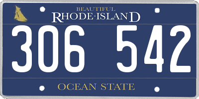 RI license plate 306542
