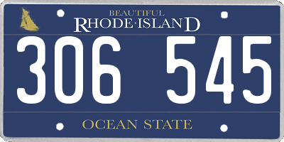 RI license plate 306545