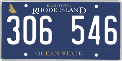 RI license plate 306546