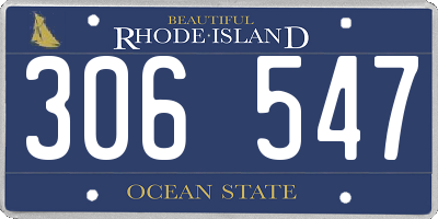RI license plate 306547