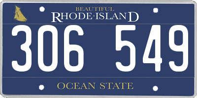 RI license plate 306549