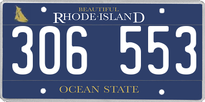 RI license plate 306553