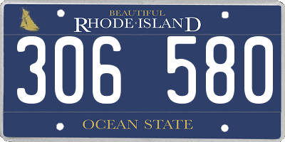 RI license plate 306580