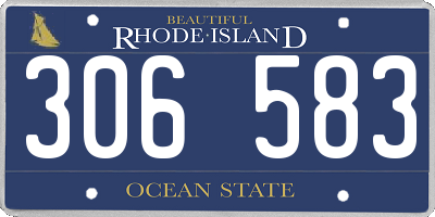 RI license plate 306583