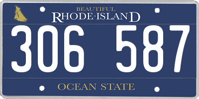 RI license plate 306587