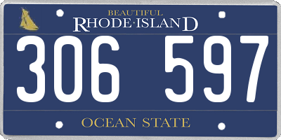 RI license plate 306597