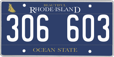 RI license plate 306603