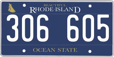 RI license plate 306605