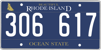 RI license plate 306617