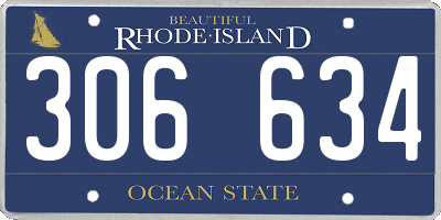 RI license plate 306634