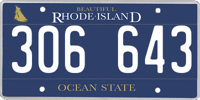 RI license plate 306643