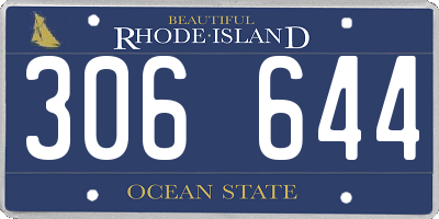 RI license plate 306644