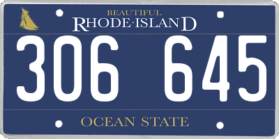 RI license plate 306645