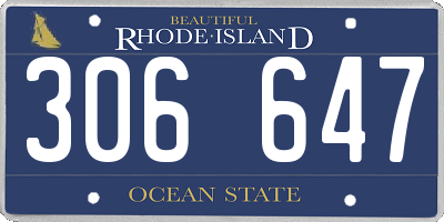 RI license plate 306647
