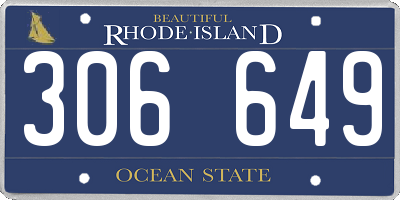 RI license plate 306649