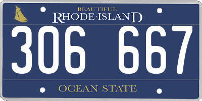 RI license plate 306667
