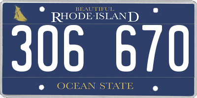 RI license plate 306670