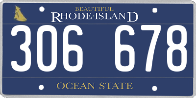 RI license plate 306678